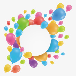 儿童节彩色气球边框矢量图素材