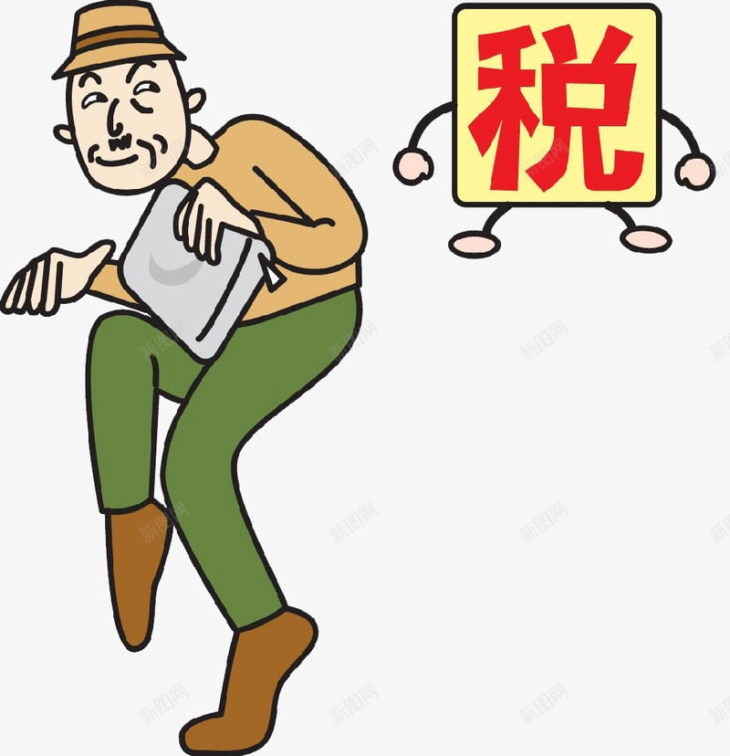 逃税的男人png免抠素材_88icon https://88icon.com 卡通 漫画 男人 税收 逃税