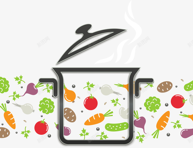 锅中蔬菜煮菜片png免抠素材_88icon https://88icon.com 健康 膳食 蔬菜图片 设计