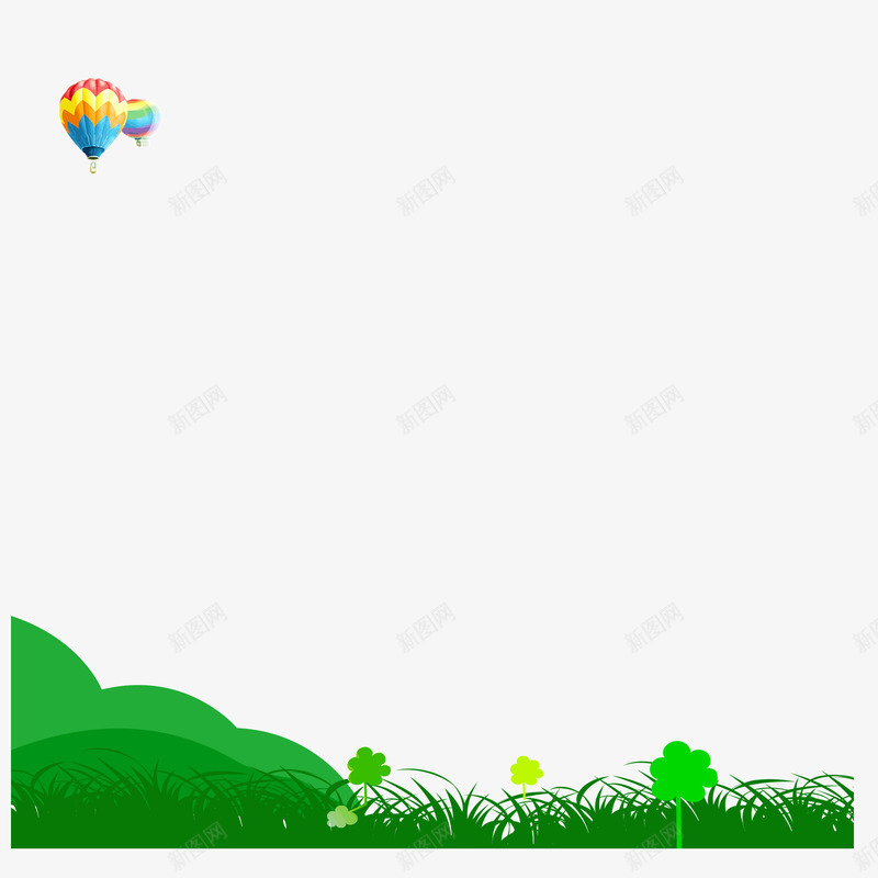 背景装饰绿色草坪热气球png免抠素材_88icon https://88icon.com 热气球 绿色 背景装饰 草坪