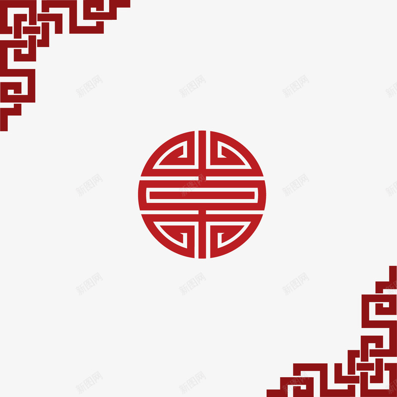 红色春节边框矢量图ai免抠素材_88icon https://88icon.com 春节元素 边框 矢量图