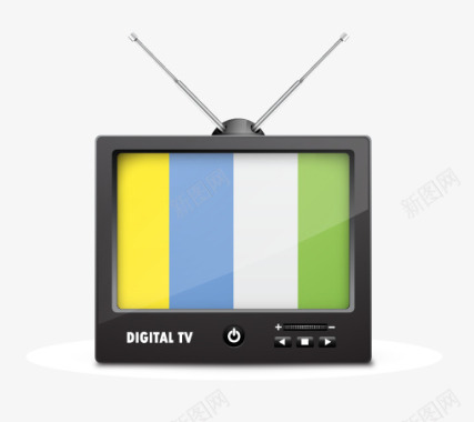 彩色电视机图标图标