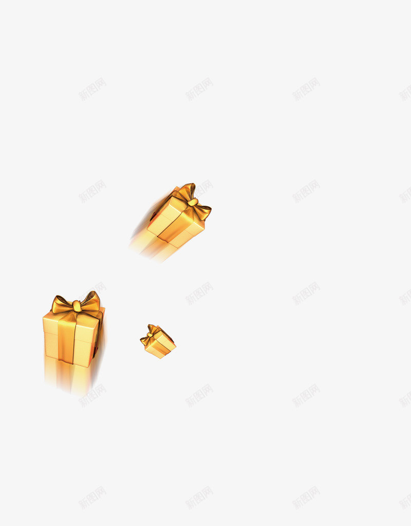 漂浮的金色礼物盒子png免抠素材_88icon https://88icon.com 动感礼物盒子 漂浮的金色礼物盒子 礼物盒子 蝴蝶结金色盒子 金色盒子