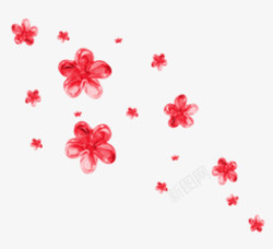 红色花瓣花朵装饰漂浮素材