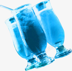 蓝色夏日饮品效果素材