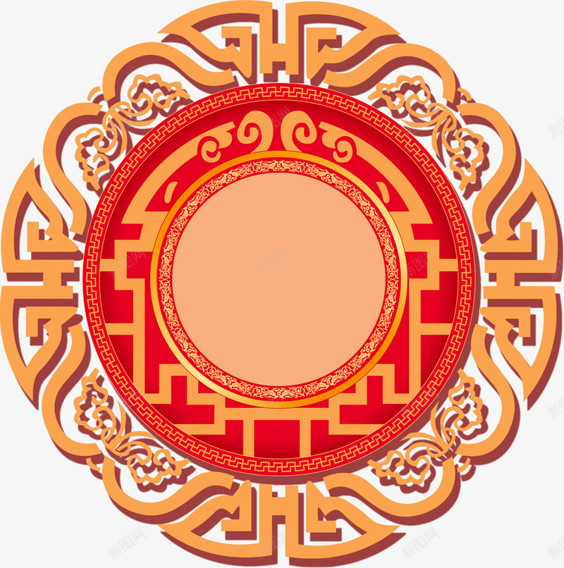 红色中国风古典花纹png免抠素材_88icon https://88icon.com 中国风标志 古典标签 新年 新春 春节 红色花纹 过年