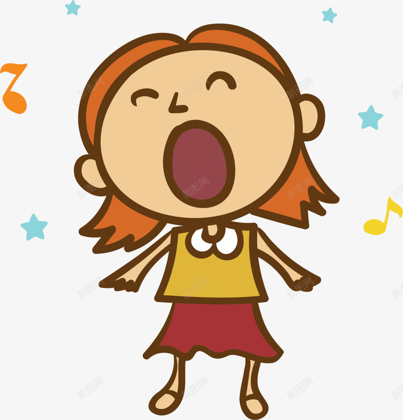 黄衣卡通歌唱女孩png免抠素材_88icon https://88icon.com 321 世界儿歌日 儿歌 儿童节 小女生 歌唱 歌唱女孩
