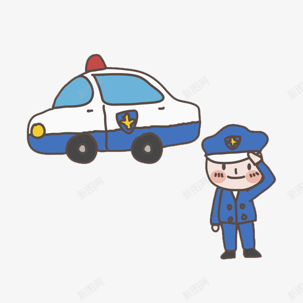 敬礼的警察图png免抠素材_88icon https://88icon.com 卡通 帅气的 手绘 敬礼的 男人 蓝色的 警察 警车