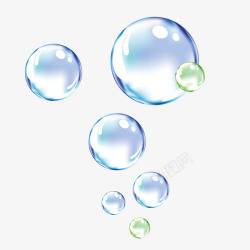 蓝色漂浮水泡小气泡矢量图素材