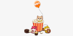 吃零食吃零食的猫装饰图案高清图片