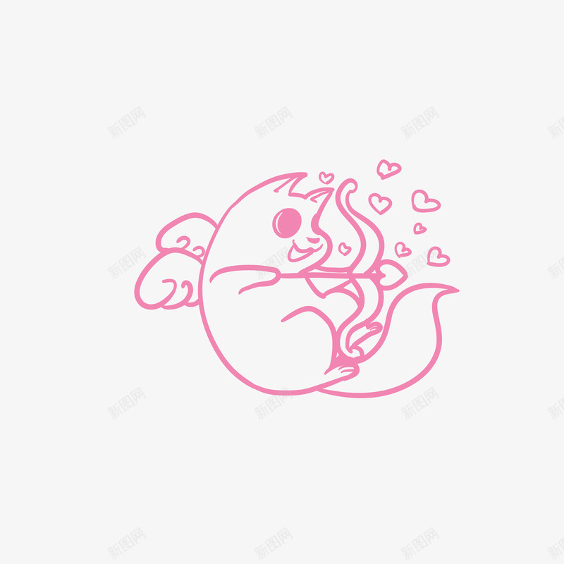 卡通手绘粉色猫咪图矢量图ai免抠素材_88icon https://88icon.com 卡通的 可爱的 可爱的小猫 手绘的 爱心 猫咪 粉色的 粉色的小猫 萌萌哒 矢量图