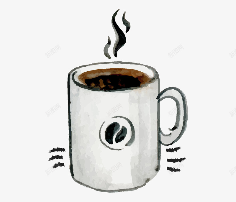 手绘创意咖啡杯图png免抠素材_88icon https://88icon.com 卡通手绘 咖啡豆创意 杯具 杯子 水彩 餐饮 饮品