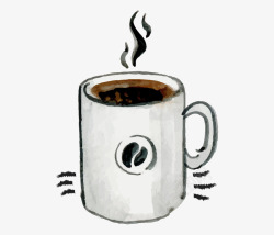 手绘创意咖啡杯图素材