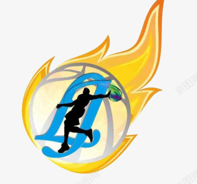 跑步运动人物一个篮球社logo图标图标