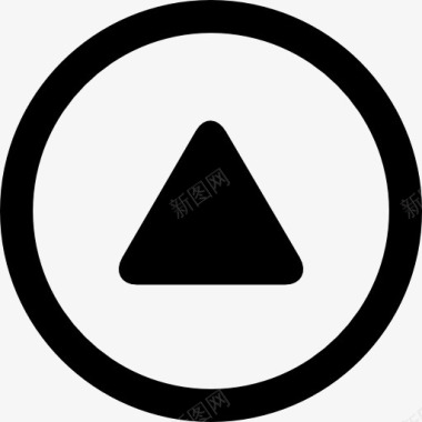 向上箭头的圆形三角形圆形按钮图标图标