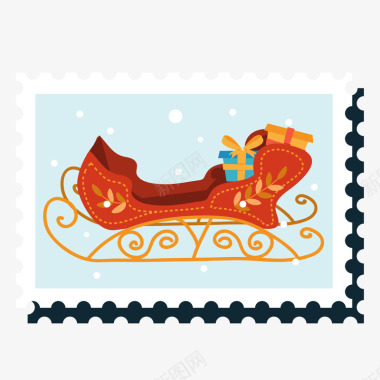 圣诞节创意礼物圣诞雪橇车图标图标