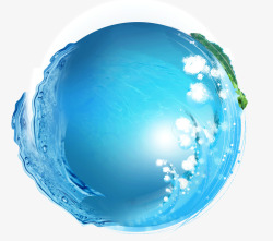蓝色水元素地球素材