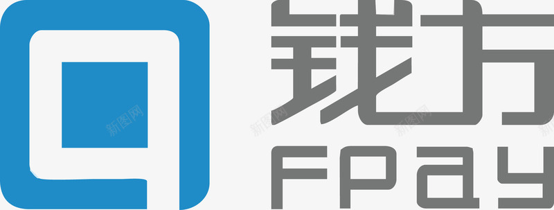 蓝色平台小点钱方logo图标图标