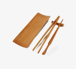 叶子筷架一套木具高清图片