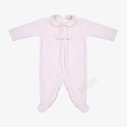 nanan粉色花边领婴幼儿连体衣素材