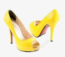 女生高跟鞋黄色高跟鞋高清图片