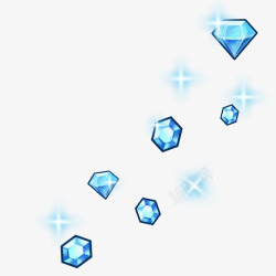 蓝色钻石晶石漂浮素材