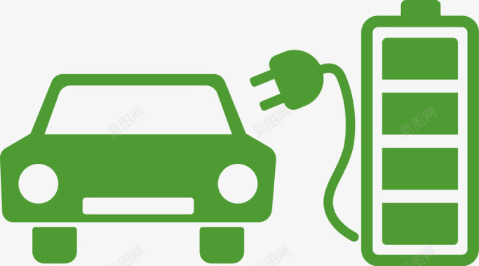 绿色环保图标加油的汽车图标图标