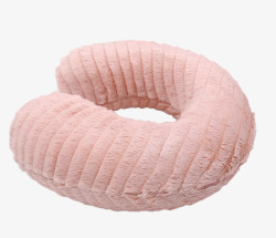 粉色毛绒u型枕素材