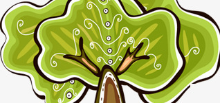 手绘绿色卡通大树装饰png免抠素材_88icon https://88icon.com 卡通 大树 绿色 装饰