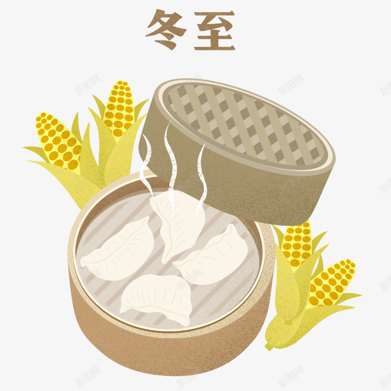 冬至水饺图标psd免抠素材_88icon https://88icon.com 冬至 图标 字体 水饺 玉米 美食 节气 设计 食物