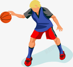 卡通打篮球健身运动员素材