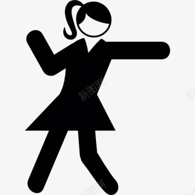 女生坐姿跳舞的女孩图标图标
