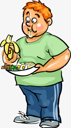 阳光男孩吃东西的卡通男人矢量图高清图片