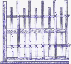 木质古风装饰栏杆矢量图素材