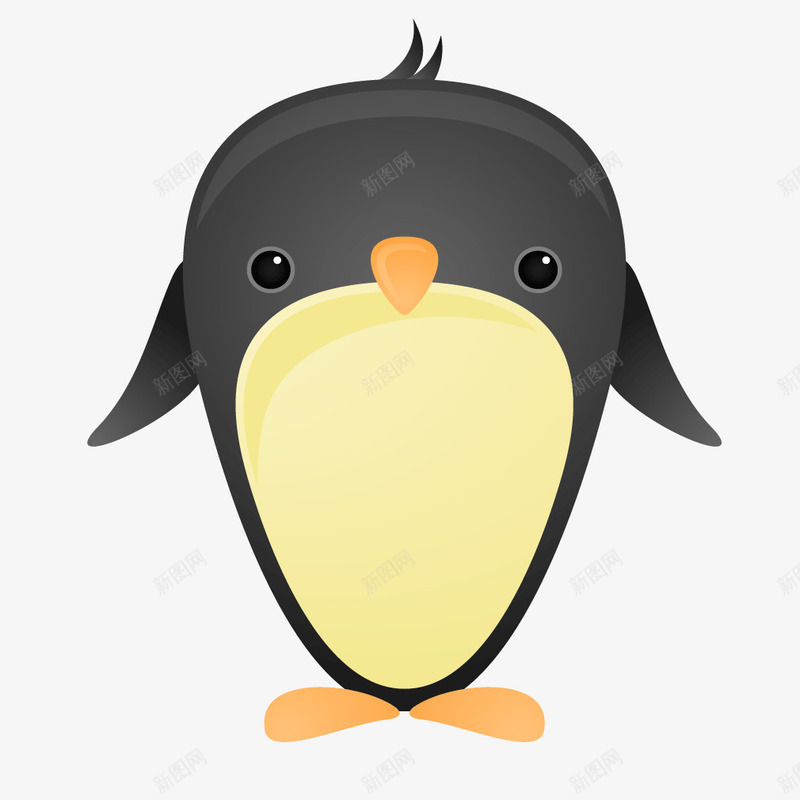 黑色渐变质感企鹅可爱png免抠素材_88icon https://88icon.com 企鹅 可爱 渐变 质感 黑色