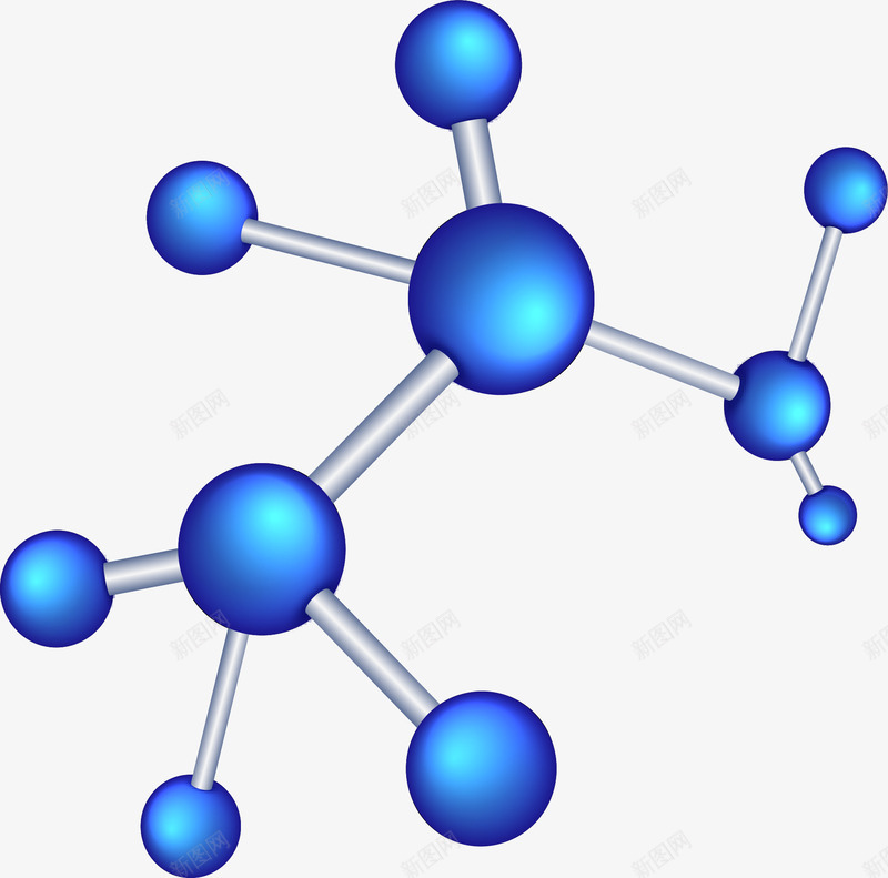 生物分子结构png免抠素材_88icon https://88icon.com 分子结构 生物分子 蓝色 高科技