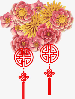 红红火火过大年古风中国结挂饰春节海报矢量图高清图片