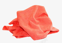 红色没折叠的毛巾清洁用品实物素材