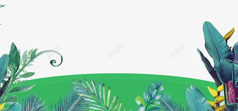 春季手绘草地与草叶装饰边框psd免抠素材_88icon https://88icon.com 叶子装饰 大自然景色 手绘 春季 春色 树木装饰 植物装饰 花朵装饰