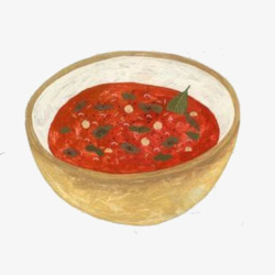 番茄罗宋汤手绘画片素材