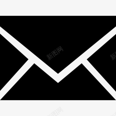 电子邮件的新象征黑色的背闭包络界面图标图标