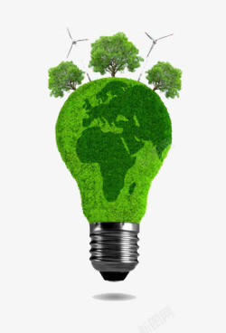 绿色能源环保的灯泡概念图素材