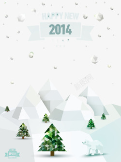 创意冬季雪景海报矢量图素材