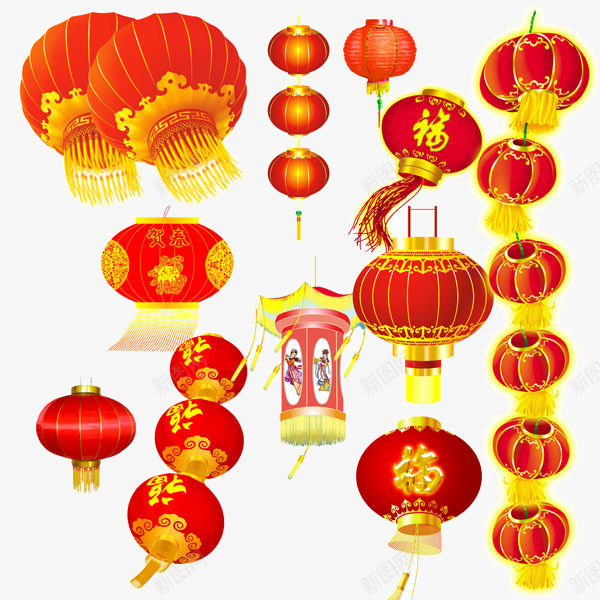 灯笼psd免抠素材_88icon https://88icon.com 中国风 中秋 双十二素材 团圆 新年 漂浮 灯笼 黄色