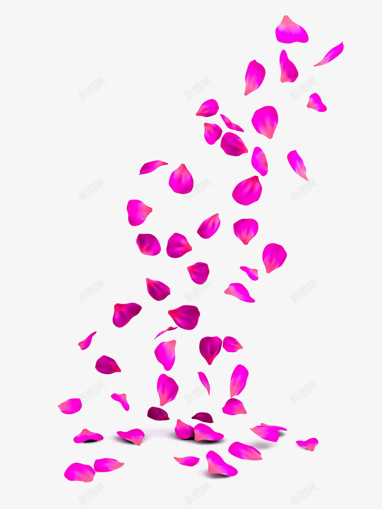 玫红色梦幻花瓣漂浮png免抠素材_88icon https://88icon.com 免扣PNG 梦幻 漂浮素材 玫红色 花瓣