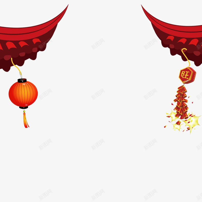 中国风古典png免抠素材_88icon https://88icon.com 2018年 古典 喜庆 庆祝 排版 新年 春节 灯笼 烟花 狗年 鞭炮