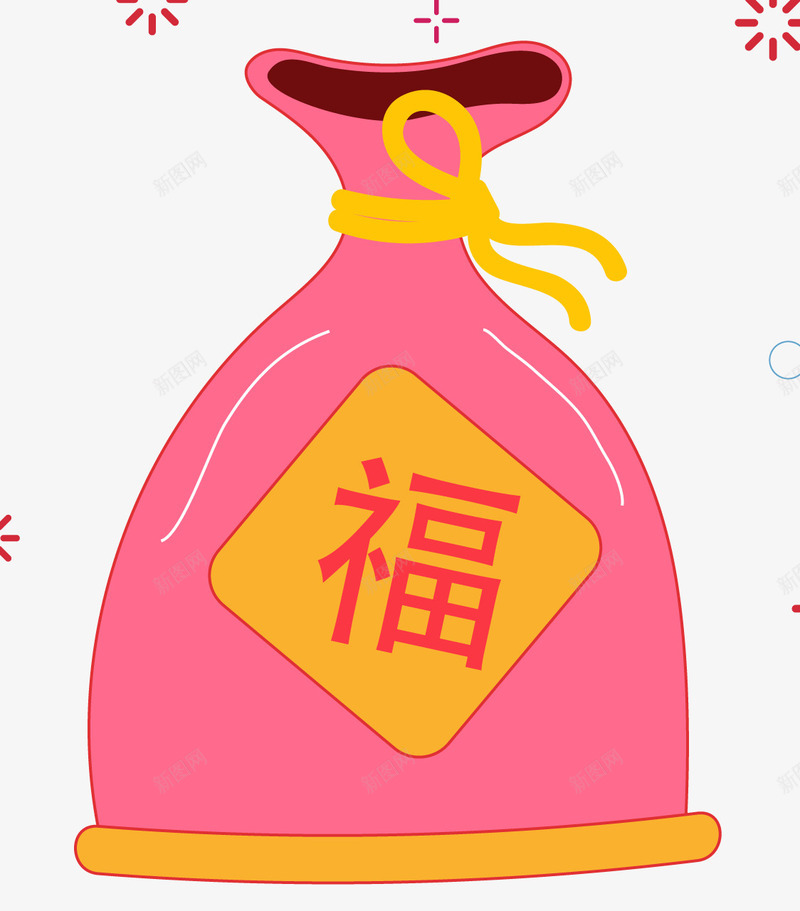 狗年春节卡通福袋装饰图案矢量图ai免抠素材_88icon https://88icon.com 卡通 恭喜发财 手绘 招财进宝 插画 狗年春节 福到 福袋 红包 财富 矢量图