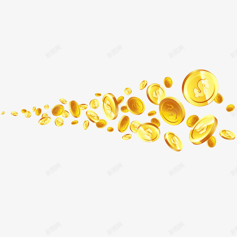 漂浮金币矢量图ai免抠素材_88icon https://88icon.com 商业 投资理财 漂浮金币免抠PNG 矢量金币 金融 钱 矢量图
