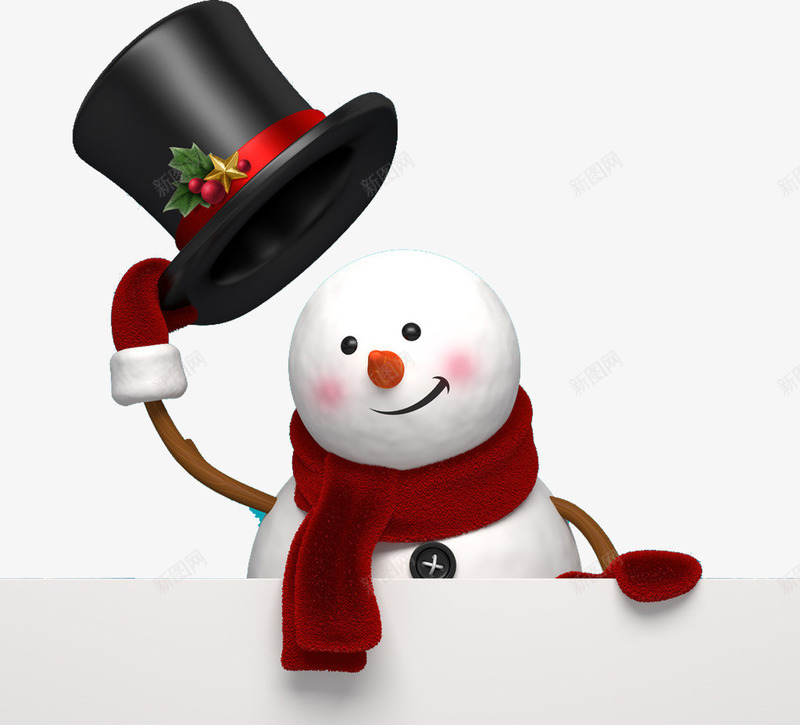 可爱摘帽圣诞雪人png免抠素材_88icon https://88icon.com 可爱 圣诞 雪人