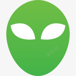 外星人异形头好极了绿色面具科幻素材